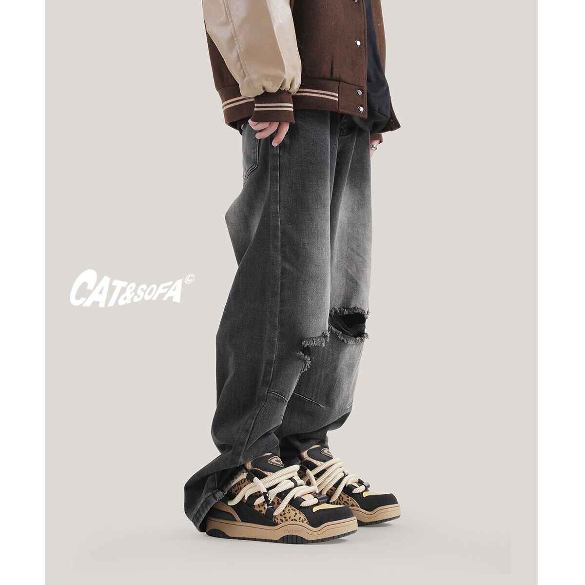 CAT&SOFA: Dirty Braid Original Leopard Print Street Board Shoes Casual Loafers - Size avaliable 35~45