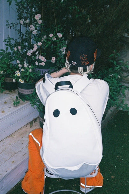 FAC Ghost Backpack /Imp Punk Street Halloween Leather Edition ’I am a ghost bag’ - White