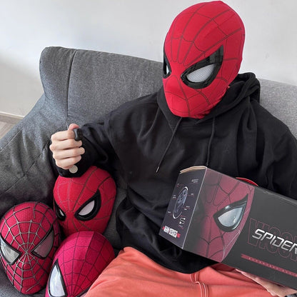 Manual/Electronic Spider-Man Headgear Moving Eyes:Play Face Mask Gift Cosplay