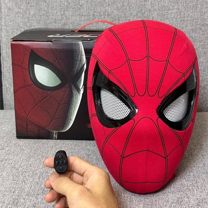 Manual/Electronic Spider-Man Headgear Moving Eyes:Play Face Mask Gift Cosplay - Ring Control