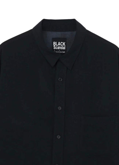 Yohji Yamamoto 23ss Asura Unisex Overlape Print Top Black Long Loose Shirt