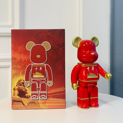 BE@RBRICK 400% Plated Building Block Violent Bear Lucky Cat Fortune God Figure