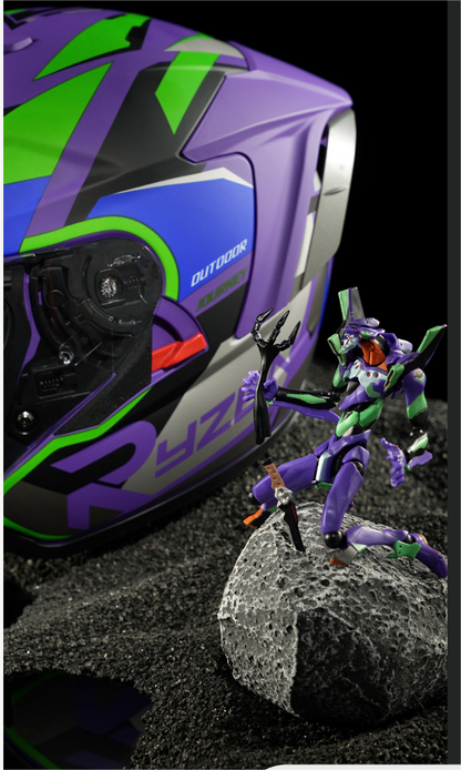 Evangelion Unit-01 Style Bluetooth Helmet - DOT Certified Dual Visor