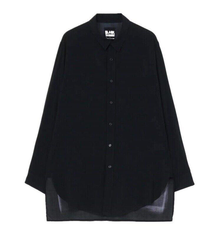 Yohji Yamamoto 23ss Asura Unisex Overlape Print Top Black Long Loose Shirt