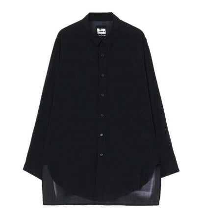 Yohji Yamamoto 23ss Asura Unisex Overlape Print Top Black Long Loose Shirt