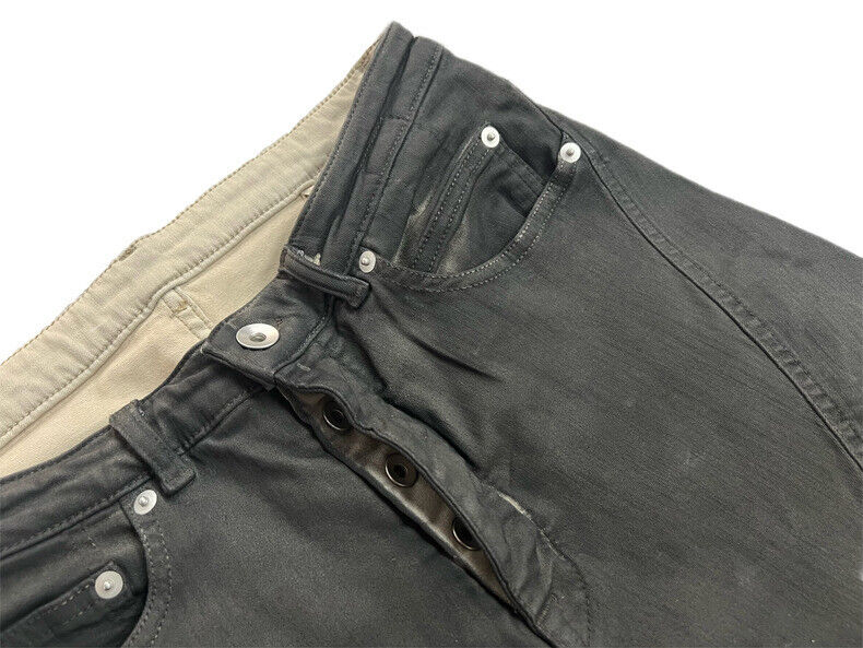 RO Gradient Flared Stacked Jeans - Rick Owen Mud Wash Darkwear Denim - donclickin
