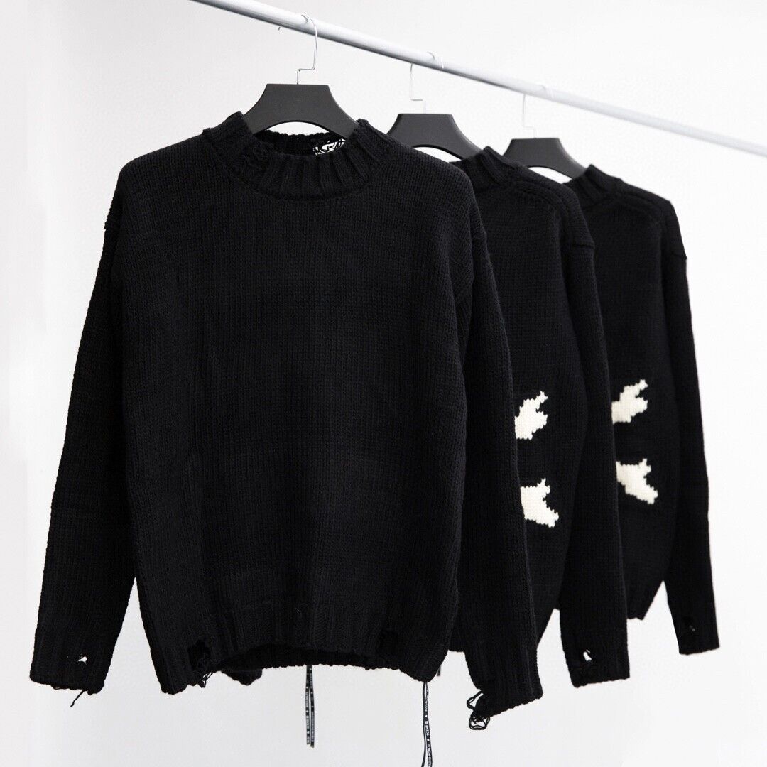 MMJ Mastermind Heavyweight Skull Horsehair Cardigan Sweater Wool Knitted