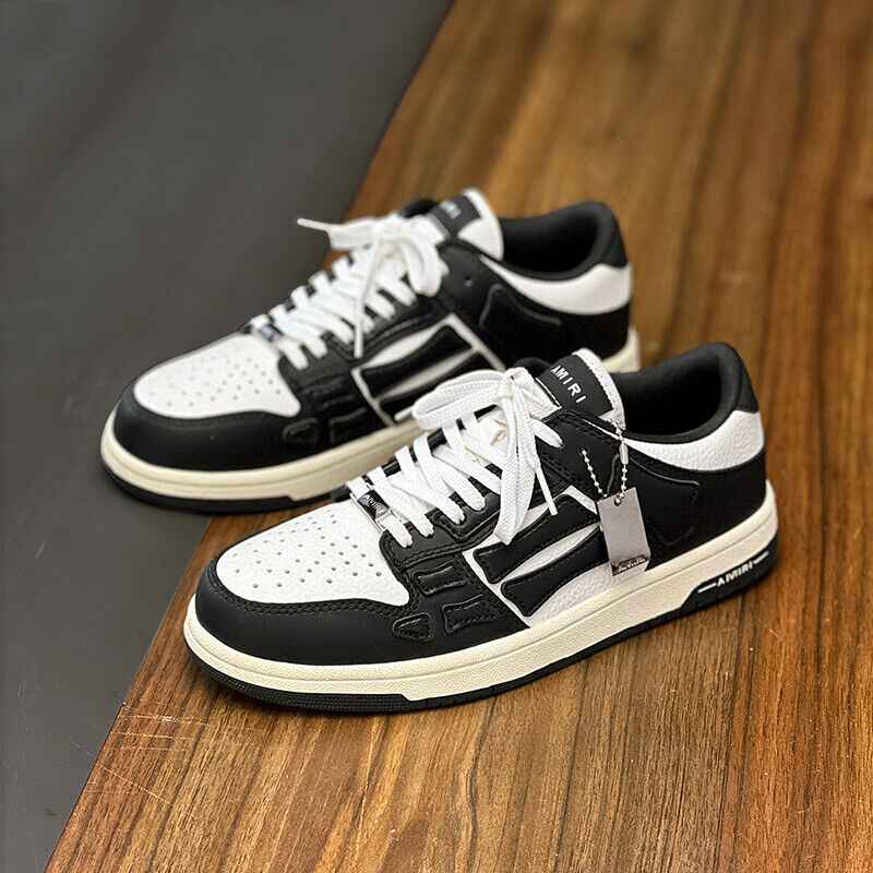 AMIRI SKEL-TOP 2023SS Bone Shoes Cowhide Low-top Leisure Board Casual Shoes - Size avaliable 35~45