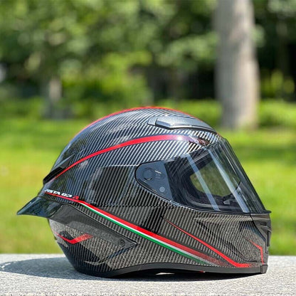 Future Serie / Carbon Fiber Pattern Plated Full Face Helmet Motorcycle All-Season DOT 3C Approve