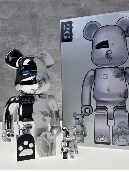 Bearbrick 400% X KAW Set:Building Block Violent Bear Toy Decorative Figurine Gift