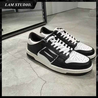 2023SS AMIRI Bone Shoes Lychee Grain Top Layer Cowhide Low-top Leisure Board Shoes