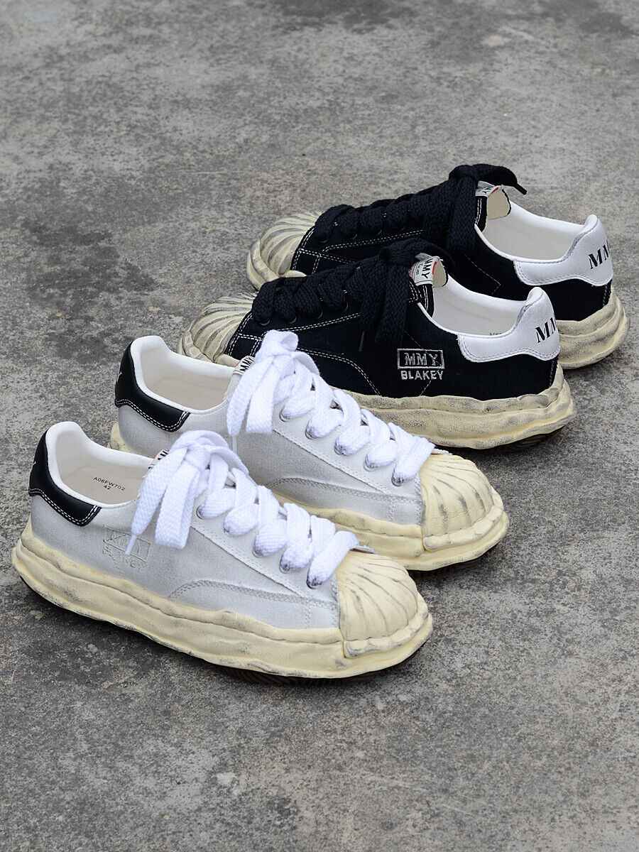 MMY Seashell-Toe Shoes Thick-Soled Unisex Dissolvable Sneakers/Distressed Canvas - Size avaliable 35~47