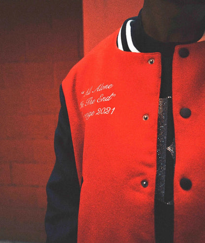 Revenge Jacket - Vintage Skull Embroidery Varsity  