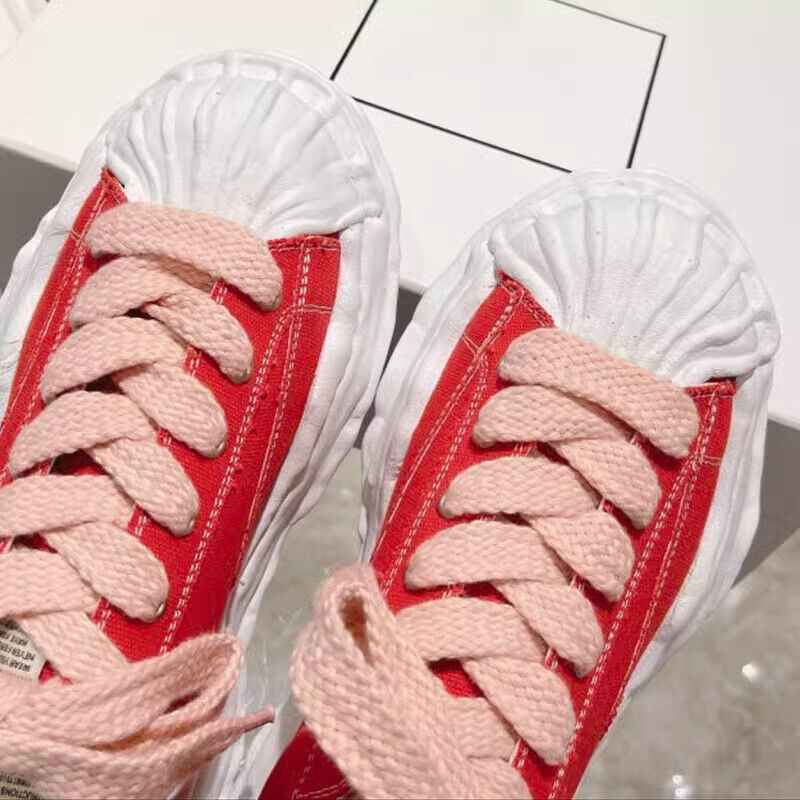 MMY Seashell-Toe Shoes Thick-Soled Unisex Dissolvable Sneakers/Distressed Canvas - Size avaliable 35~47