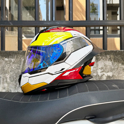 Mecha /3C DOT Certified Unisex Dual Visor Bluetooth Full-Cover Motorcycle Helmet