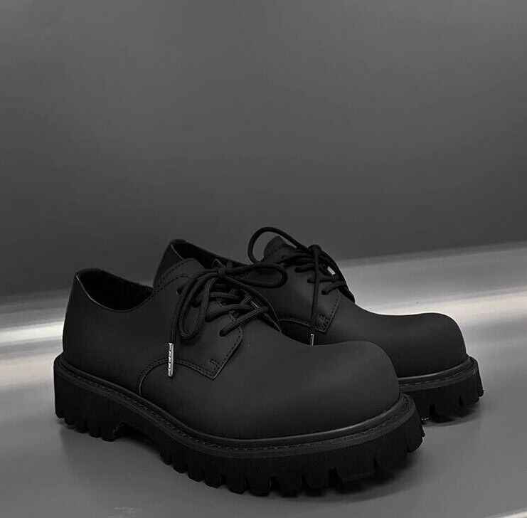22FW Mickey Derby Genuine Leather Big Head Casual Heighten Thick Bottom Shoes