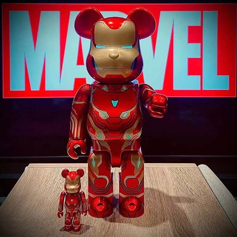 Bearbrick 400% X KAW Set:Building Block Violent Bear Toy Decorative Figurine Gift