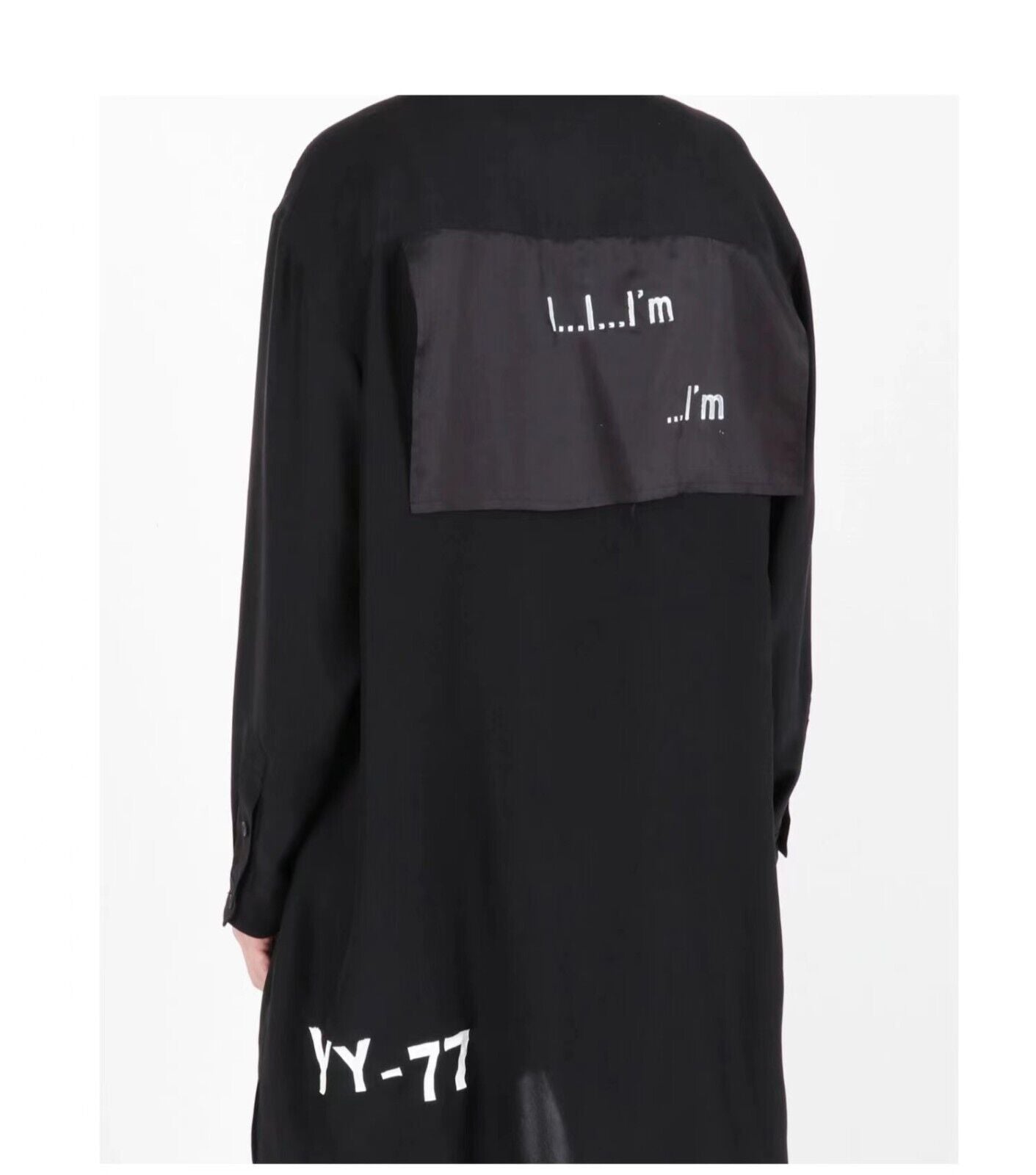 Yohji Yamamoto 21AW Dark Silk Swallow Print Back Patch Casual Shirt