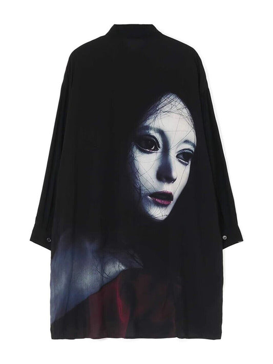 Yohji Yamamoto Vibe Shirt Y’s Ayumidoll Limited Edition Doll Print Dark Shirt