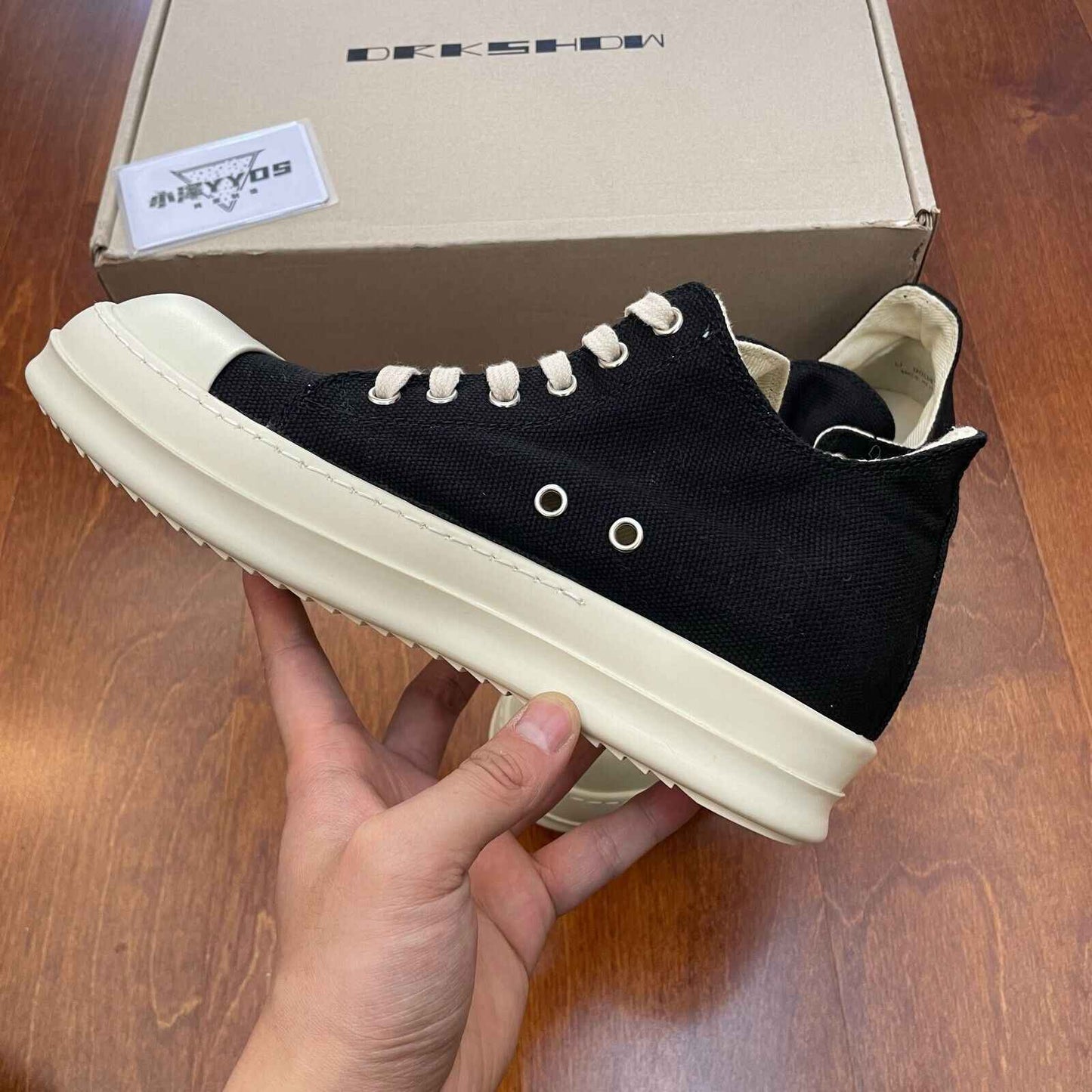 Correct Vers. Rick Owens Wax Surface Satin Sub-line Leather Shoes High/Low Cut