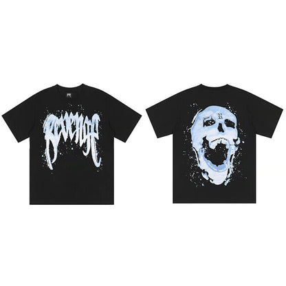 REVENGE Reflective Smoky Skull Dragon Bone Rap XX Streetwear Style Short Sleeve - Order with colors
