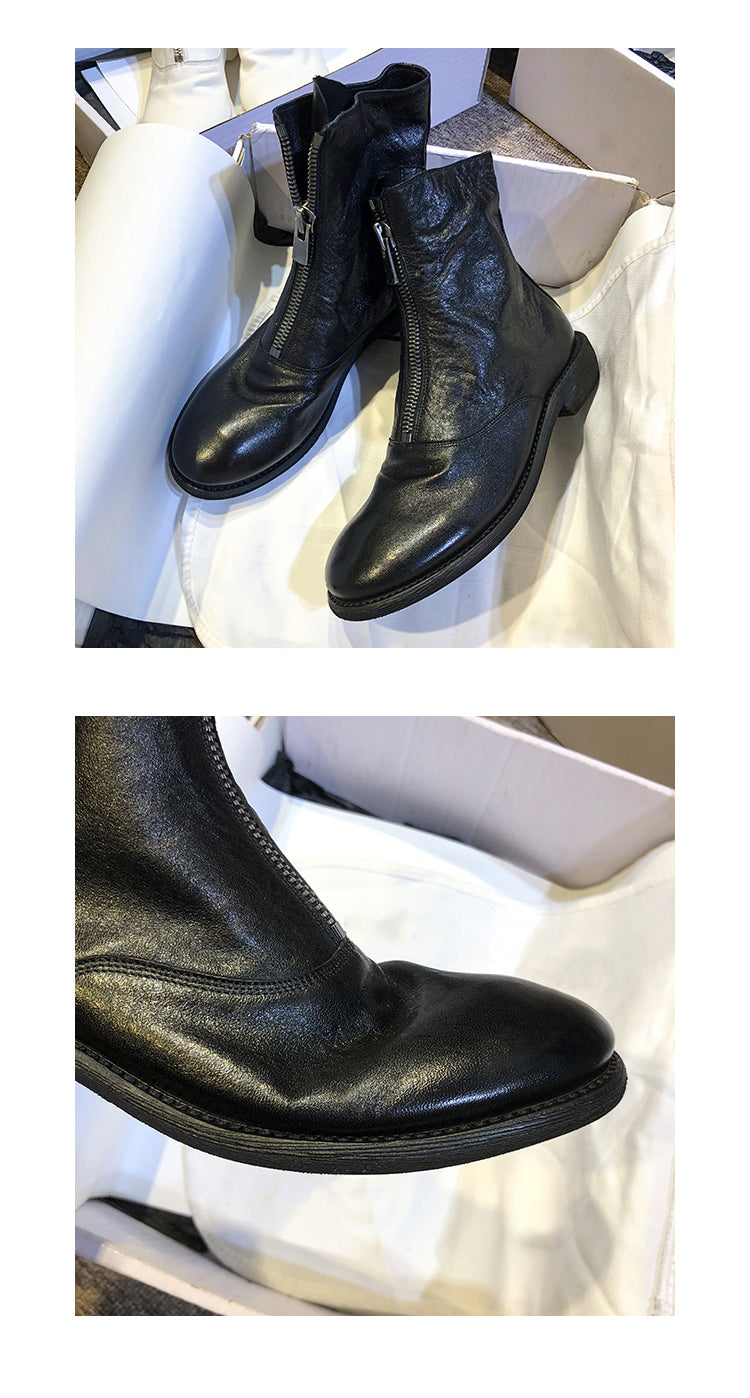 310 Horse Leather Origin Guidi Front Zip Ankle Boots – Short Boots for Women