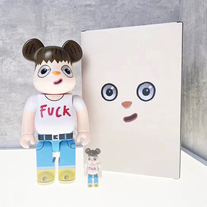 Bearbrick 400% X KAW Set:Building Block Violent Bear Toy Decorative Figurine Gift