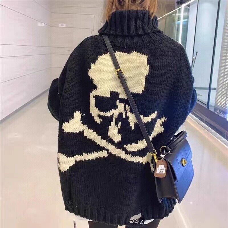 MMJ Mastermind Heavyweight Skull Horsehair Cardigan Sweater Wool Knitted