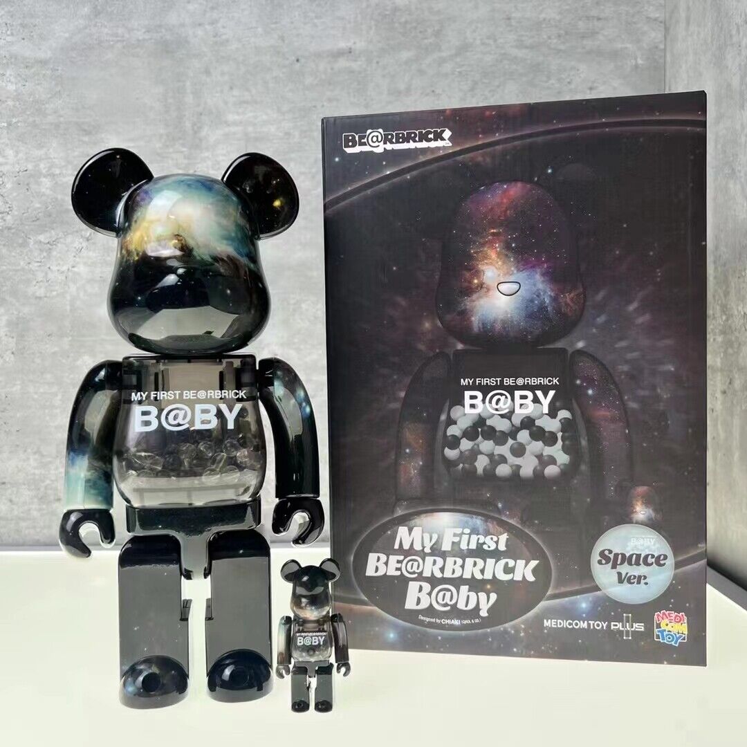 Bearbrick 400% X KAW Set:Building Block Violent Bear Toy Decorative Figurine Gift