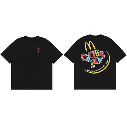 Travis Scott Short Sleeve T-Shirt X McDonald’s High Street Loose Printed Tee
