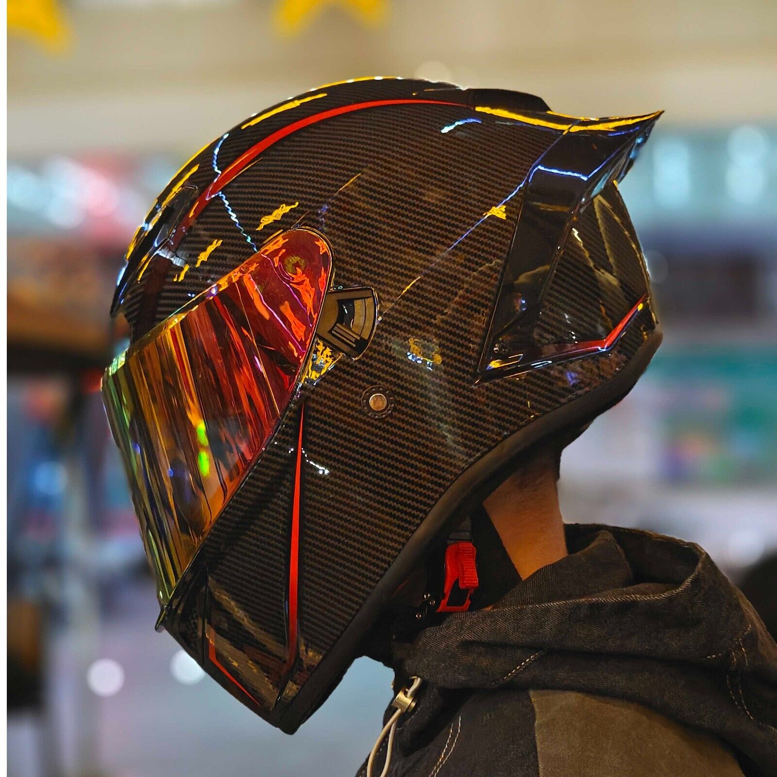 Future Serie / Dark Knight Plated 3C DOT Full Face Helmet Motorcycle All-Season