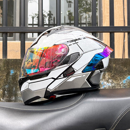 Cyperpunk / 3C DOT Full Face Dual Visors Unisex /Bluetooth Motorcycle Helmet