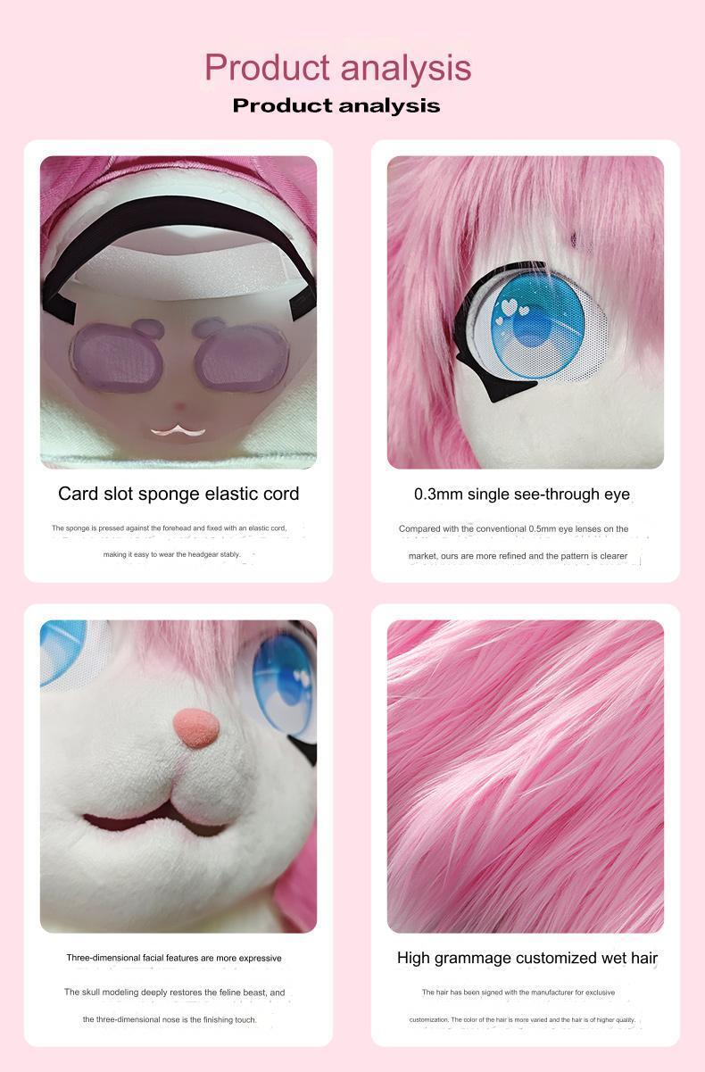 Furry Kigurumi Anime Cosplay Pre-Design Kigurumi Animal Headpiece Lolita Costume - Order with colors
