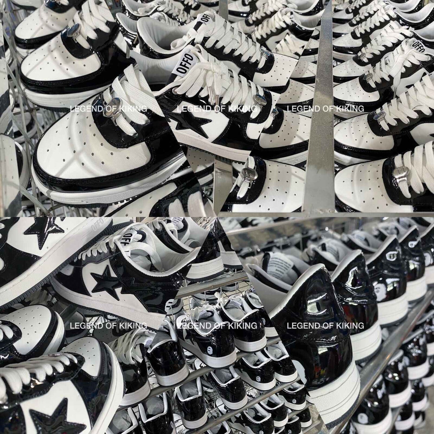 BAPESTA Classic Patent Leather Sneaker Low-Top Casual Skateboard Shoes