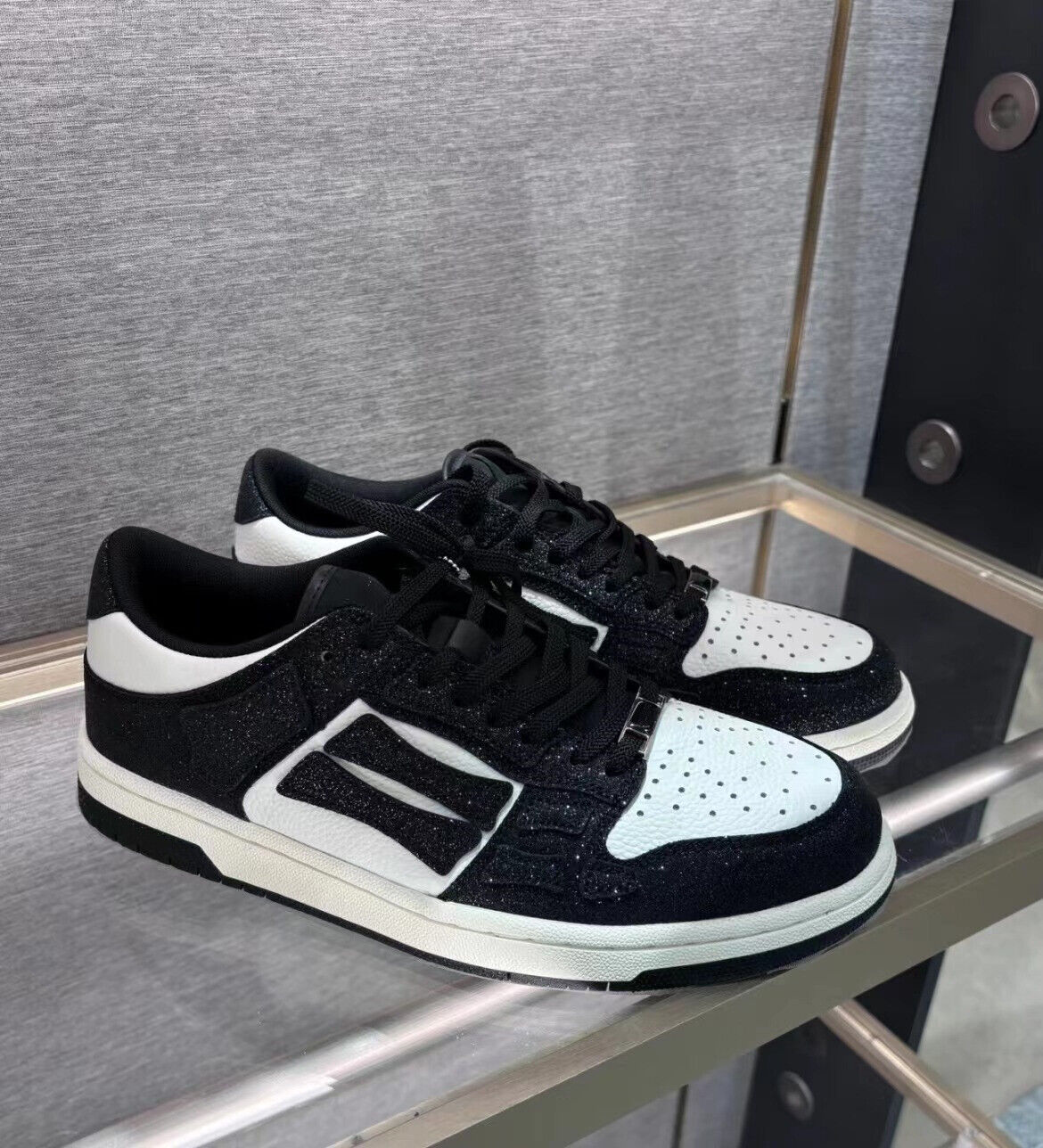 2023SS AMIRI Bone Shoes Lychee Grain Top Layer Cowhide Low-top Leisure Board Shoes