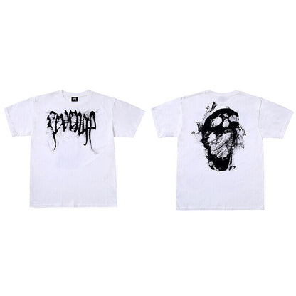 REVENGE Reflective Smoky Skull Dragon Bone Rap XX Streetwear Style Short Sleeve