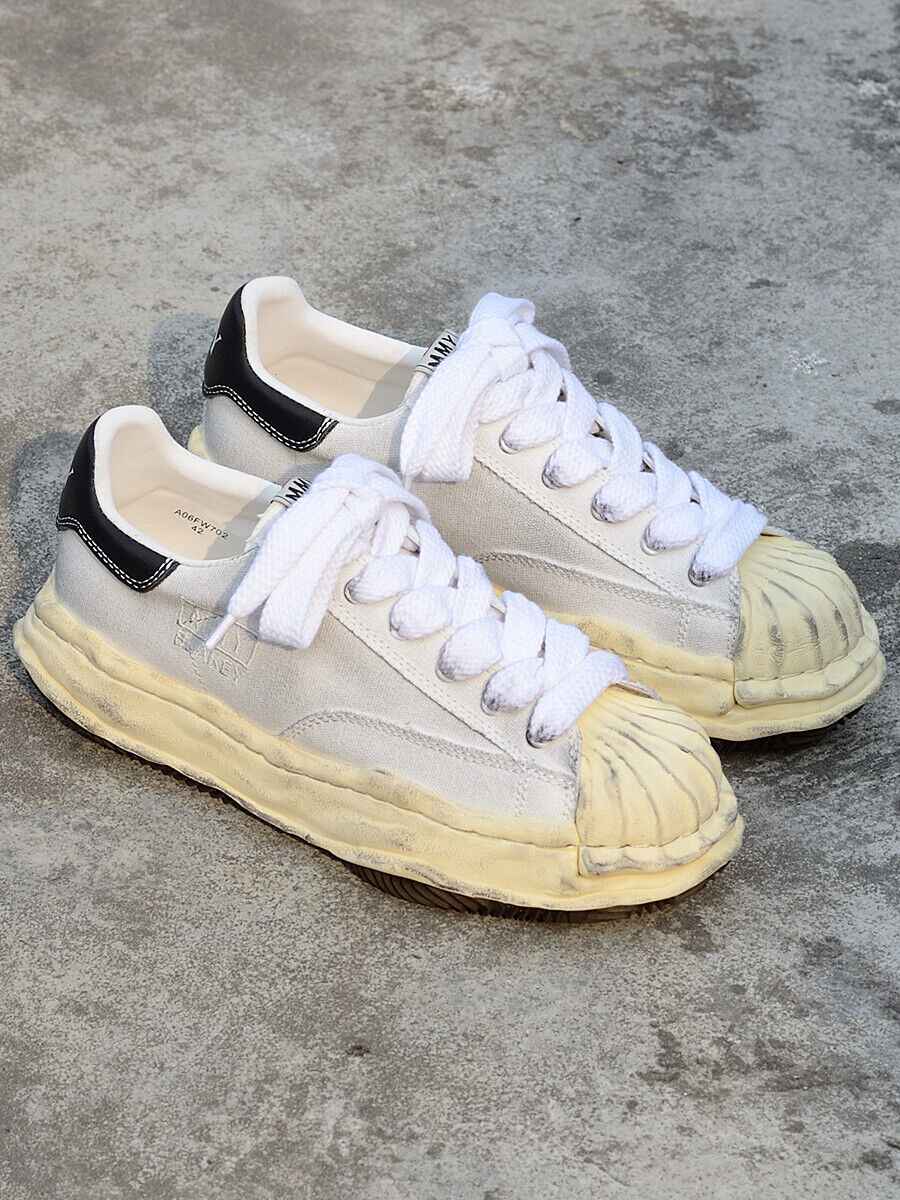 MMY Seashell-Toe Shoes Thick-Soled Unisex Dissolvable Sneakers/Distressed Canvas - Size avaliable 35~47