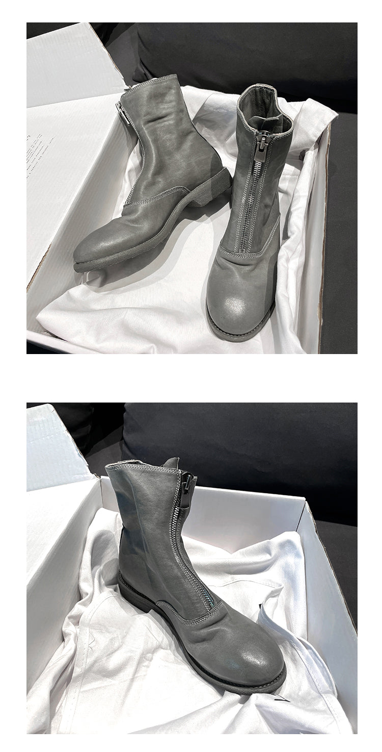 310 Horse Leather Origin Guidi Front Zip Ankle Boots – Short Boots for Women