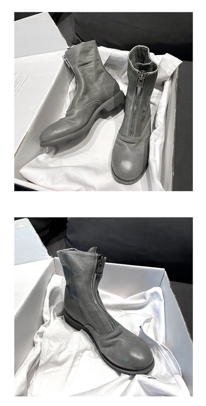 310 Horse Leather Origin Guidi Front Zip Ankle Boots – Short Boots for Women