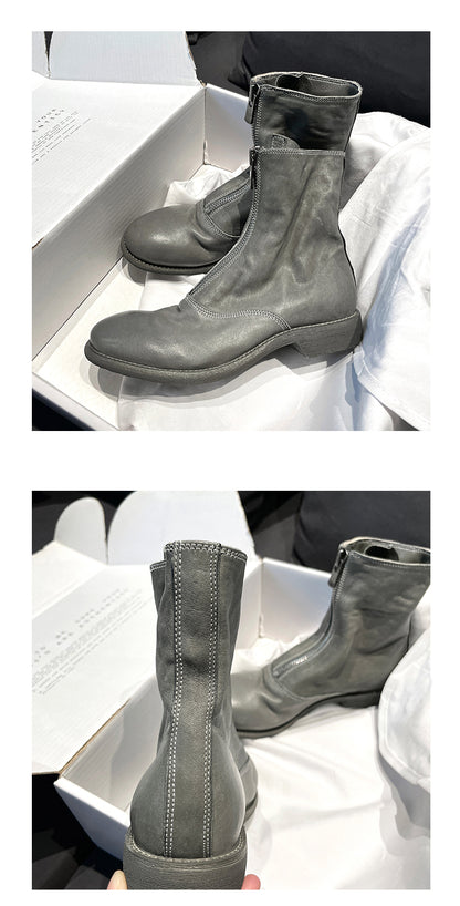 310 Horse Leather Origin Guidi Front Zip Ankle Boots – Short Boots for Women