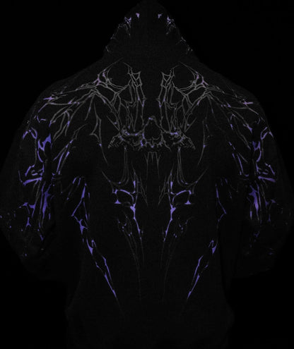 Breathedivinity Dark Gothic Zip-Up Hoodie - 420g French Terry