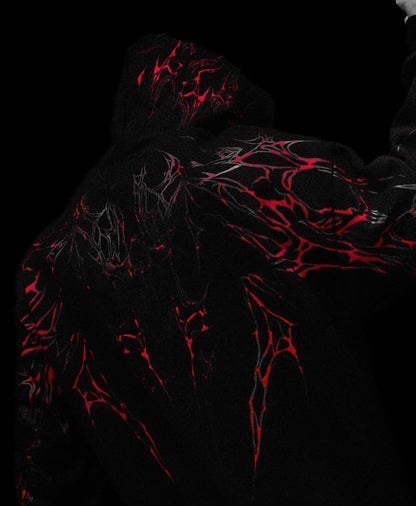 Breathedivinity Dark Gothic Zip-Up Hoodie - 420g French Terry
