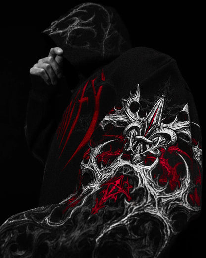 Breathedivinity Dark Gothic Zip-Up Hoodie - 420g French Terry