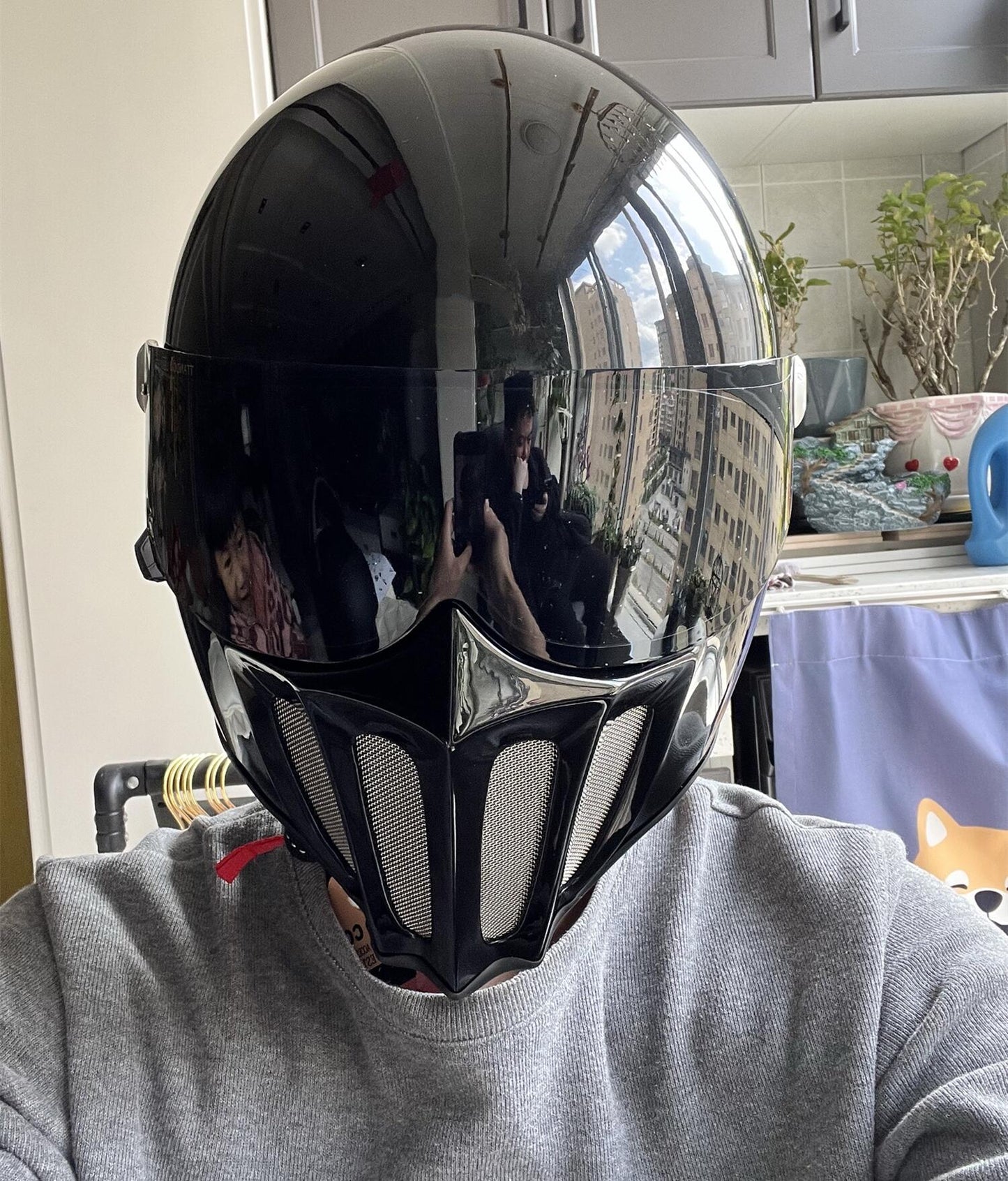 McKense Venom Anti-Fog Cruiser Motorcycle Helmet – Retro German Fiberglass Design