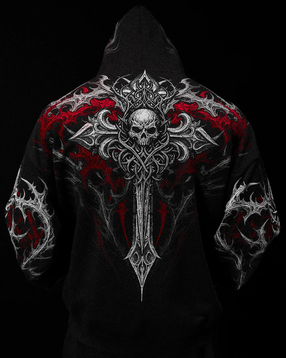 Breathedivinity Dark Gothic Zip-Up Hoodie - 420g French Terry