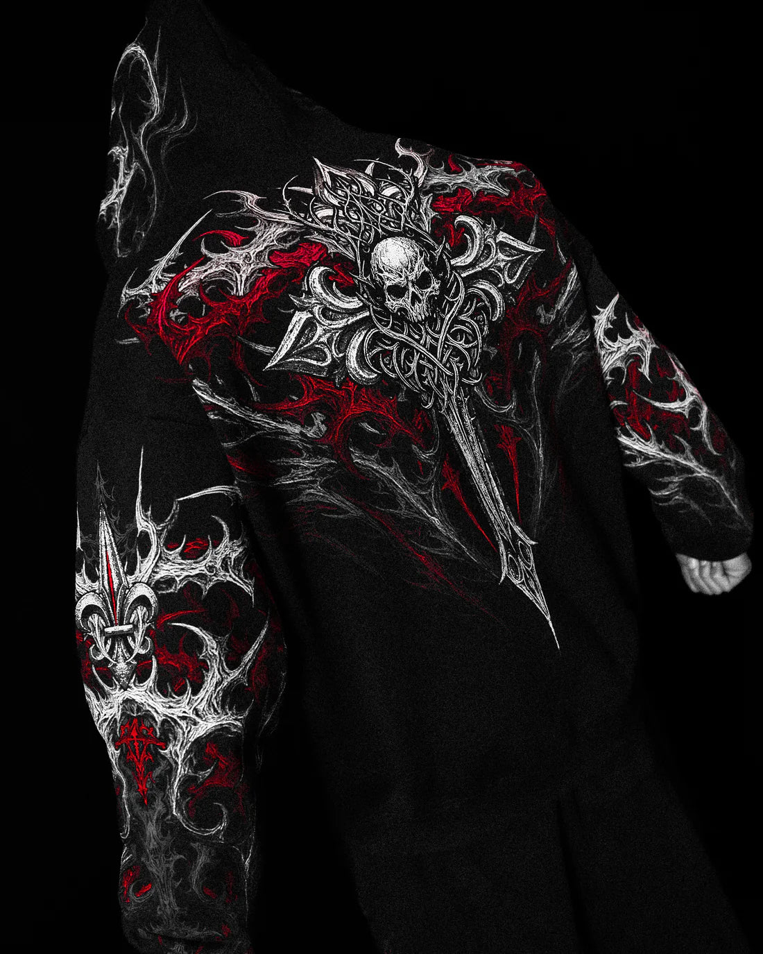 Breathedivinity Dark Gothic Zip-Up Hoodie - 420g French Terry