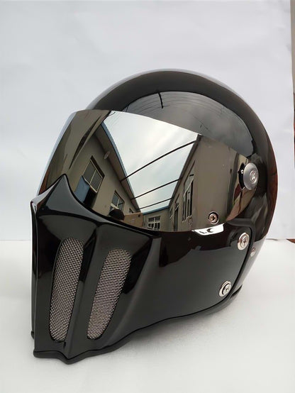 McKense Venom Anti-Fog Cruiser Motorcycle Helmet – Retro German Fiberglass Design