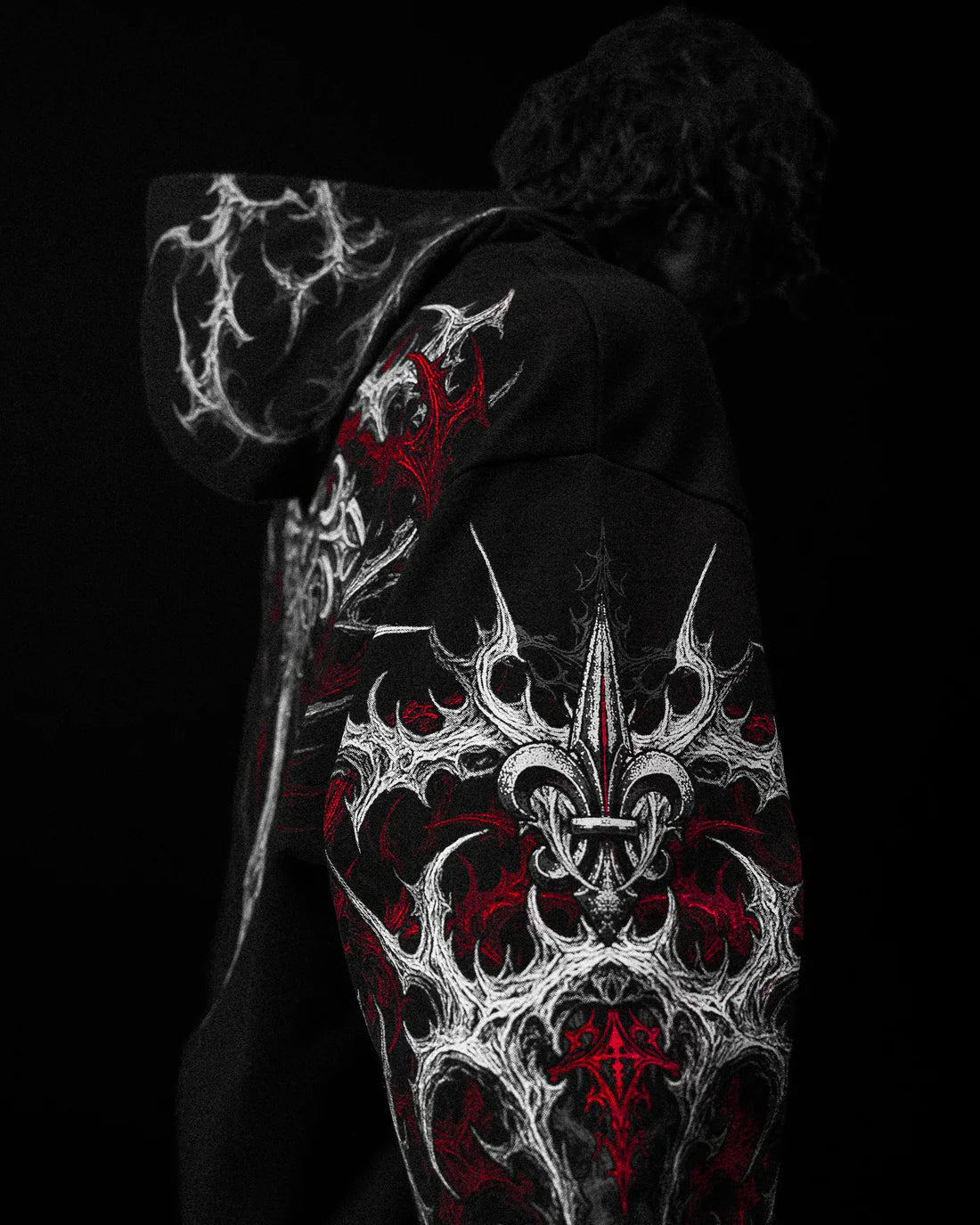 Breathedivinity Dark Gothic Zip-Up Hoodie - 420g French Terry