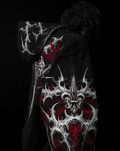 Breathedivinity Dark Gothic Zip-Up Hoodie - 420g French Terry