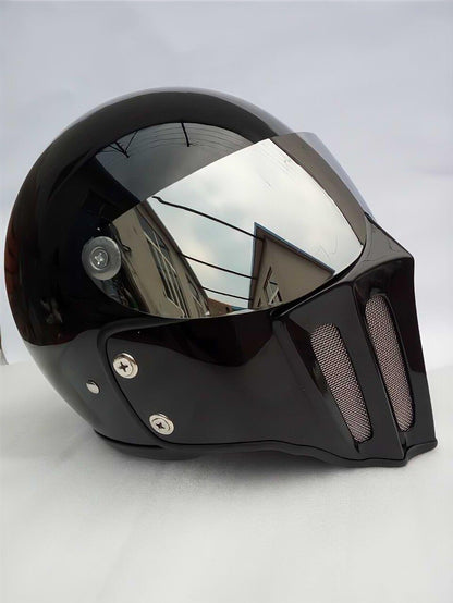 McKense Venom Anti-Fog Cruiser Motorcycle Helmet – Retro German Fiberglass Design